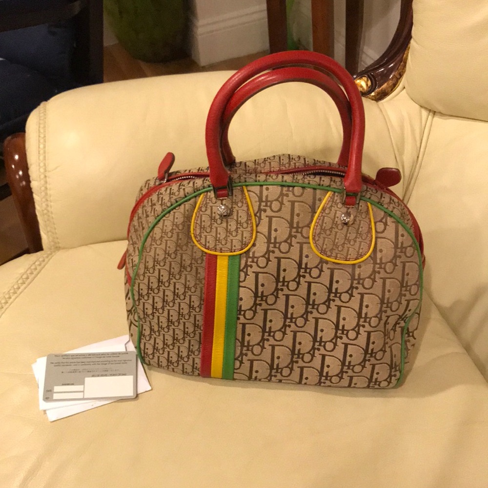Christian Dior Red Yellow Green Bag